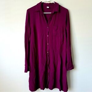 Old Navy‎ Raspberry Button Down Dress - Medium Tall